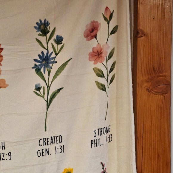 Soft Plush Floral Christian Blanket - You Are Enough - Picture 3 of 15
